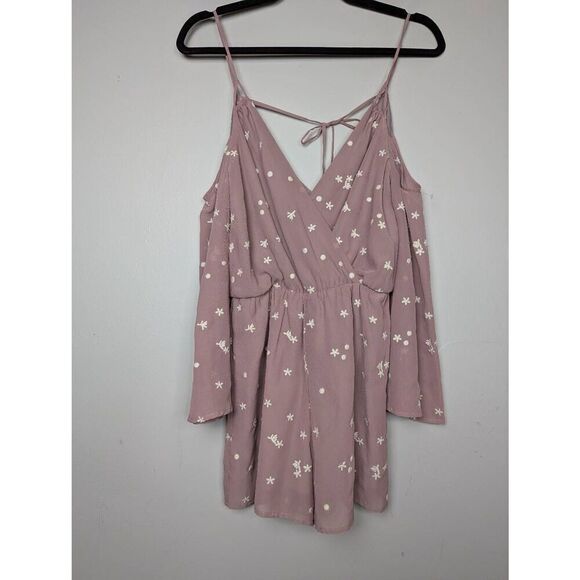 4Si3NNA mauve embroidered stars romper Small - Picture 2 of 8